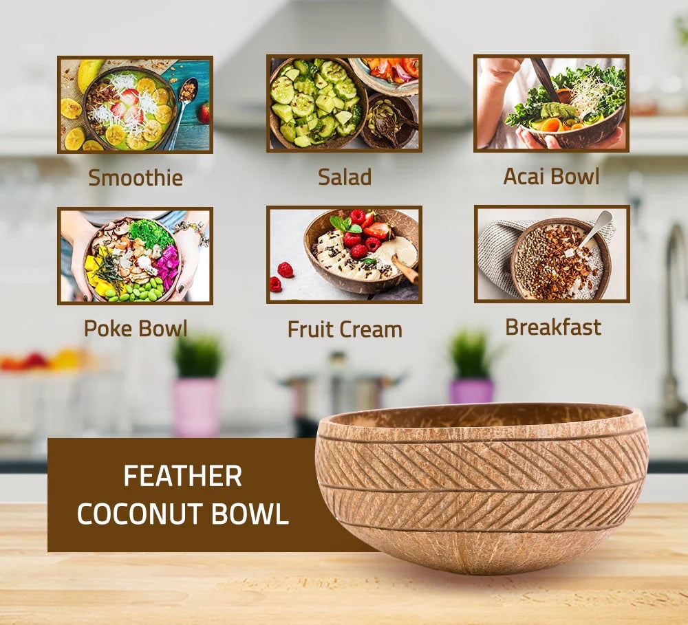 Feather Coconut Bowl