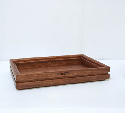 Mahogany Wooden Tray for Restaurants with Custom Branding