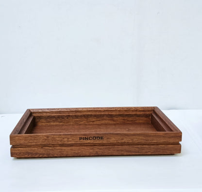 Mahogany Wooden Tray for Restaurants with Custom Branding