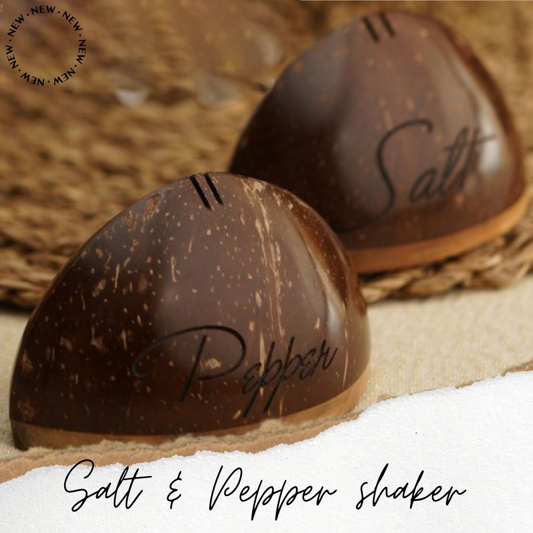 Salt & Pepper Shaker-Made from 100% natural Coconut Shell