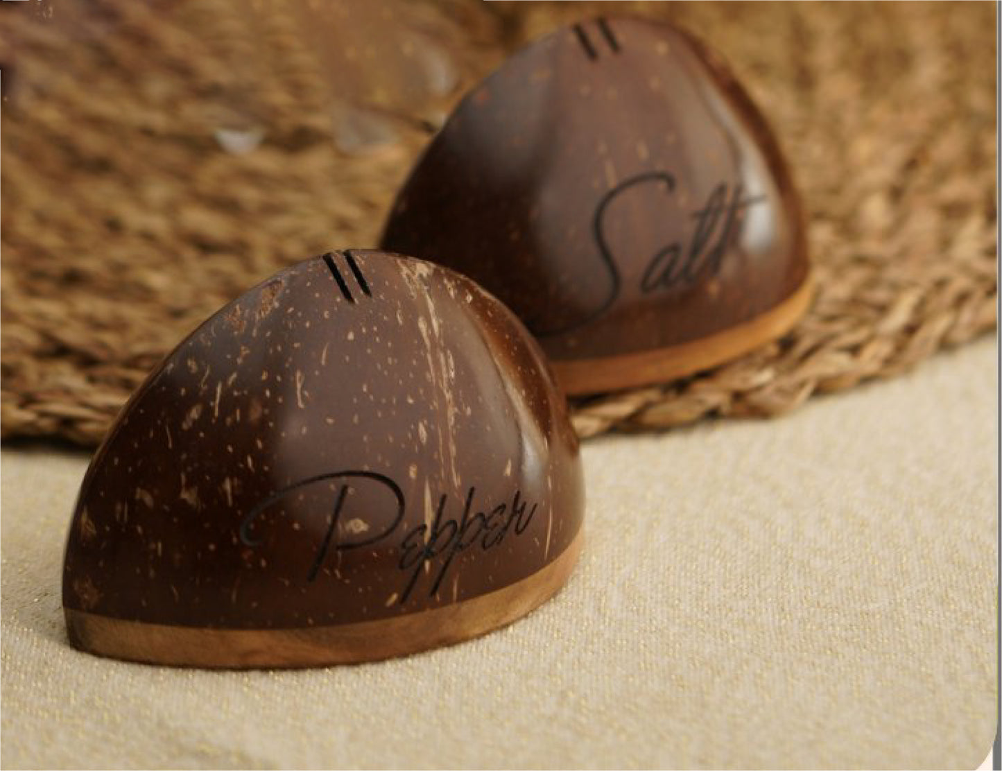 Salt & Pepper Shaker-Made from 100% natural Coconut Shell