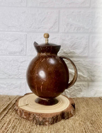 Handmade Natural Coconut Shell Tea Pot/Water Jar(1 Nos)/750 Ml/100% Natural/Eco Friendly/Tea Set,Coffee Serving