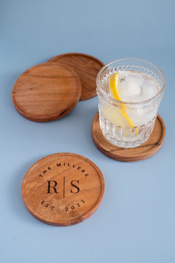 Custom made wooden coasters