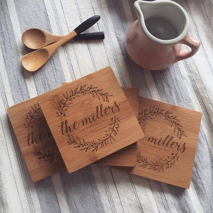 Custom made wooden coasters